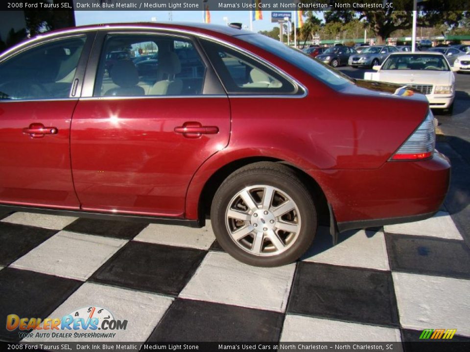 2008 Ford Taurus SEL Dark Ink Blue Metallic / Medium Light Stone Photo #34