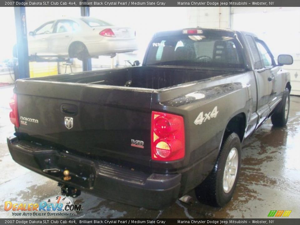 2007 Dodge Dakota SLT Club Cab 4x4 Brilliant Black Crystal Pearl / Medium Slate Gray Photo #10