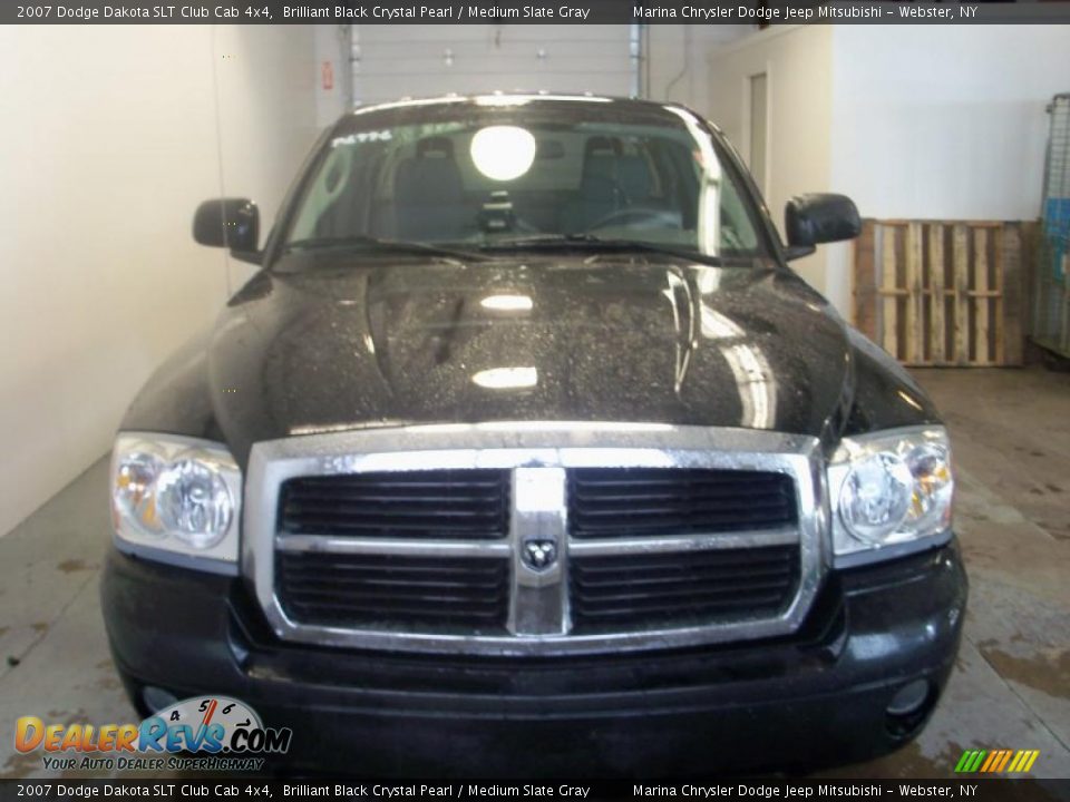 2007 Dodge Dakota SLT Club Cab 4x4 Brilliant Black Crystal Pearl / Medium Slate Gray Photo #12