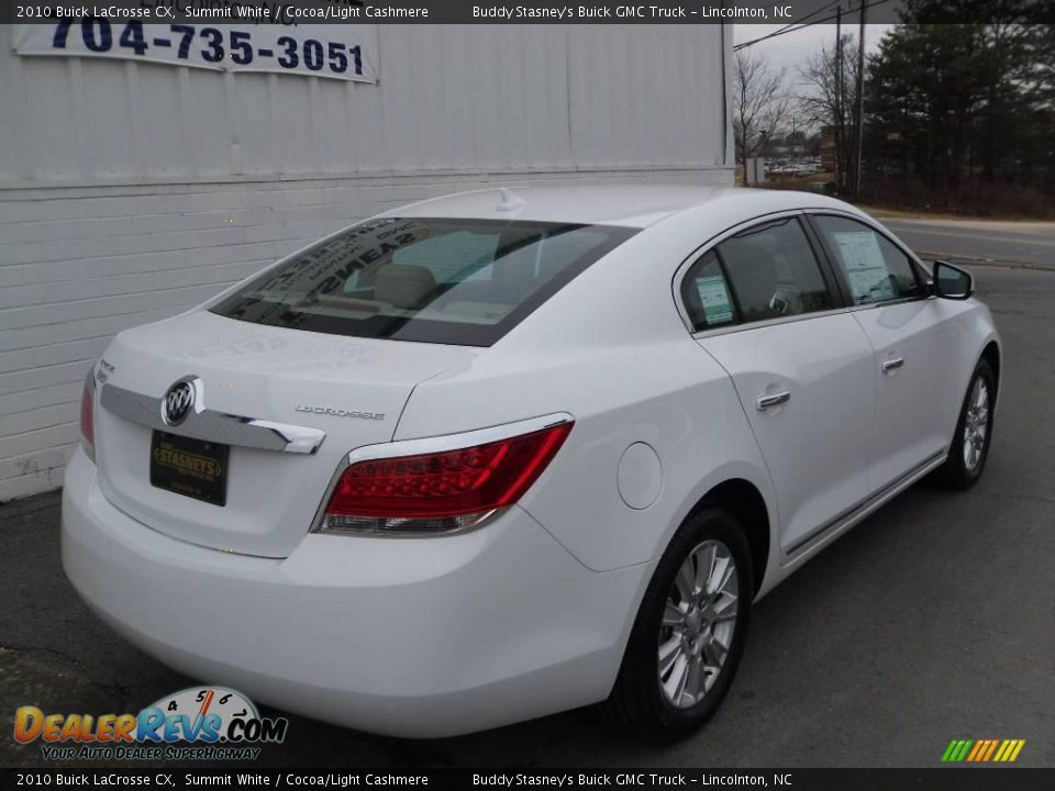 2010 Buick LaCrosse CX Summit White / Cocoa/Light Cashmere Photo #5