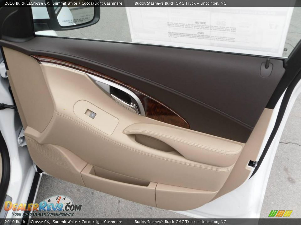 2010 Buick LaCrosse CX Summit White / Cocoa/Light Cashmere Photo #16