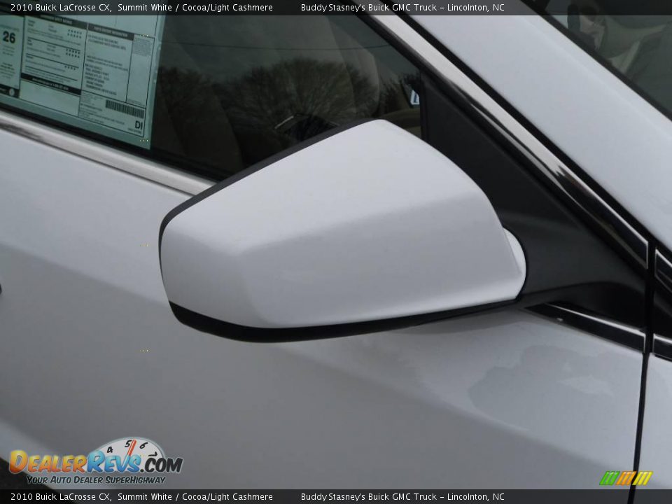 2010 Buick LaCrosse CX Summit White / Cocoa/Light Cashmere Photo #20