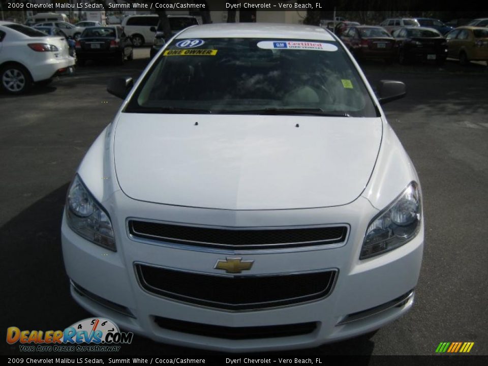 2009 Chevrolet Malibu LS Sedan Summit White / Cocoa/Cashmere Photo #2