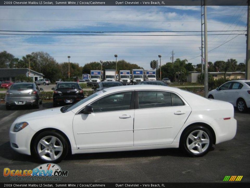 2009 Chevrolet Malibu LS Sedan Summit White / Cocoa/Cashmere Photo #3
