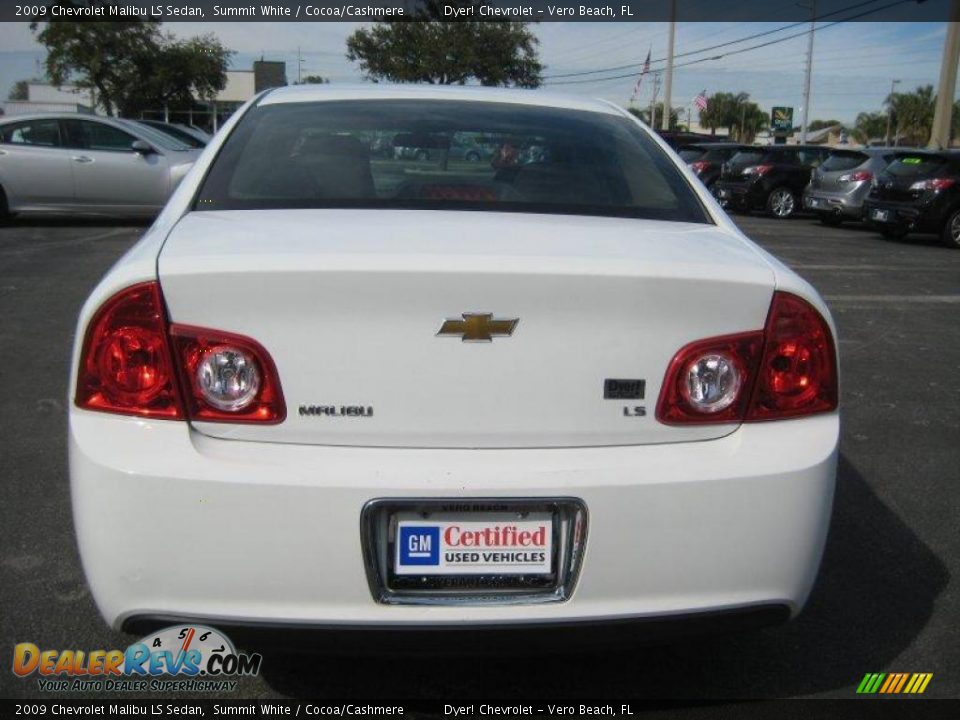 2009 Chevrolet Malibu LS Sedan Summit White / Cocoa/Cashmere Photo #5