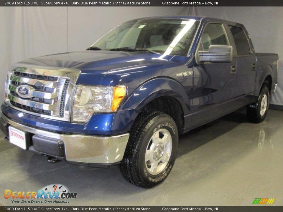 2009 Ford F150 XLT SuperCrew 4x4 Dark Blue Pearl Metallic / Stone/Medium Stone Photo #1