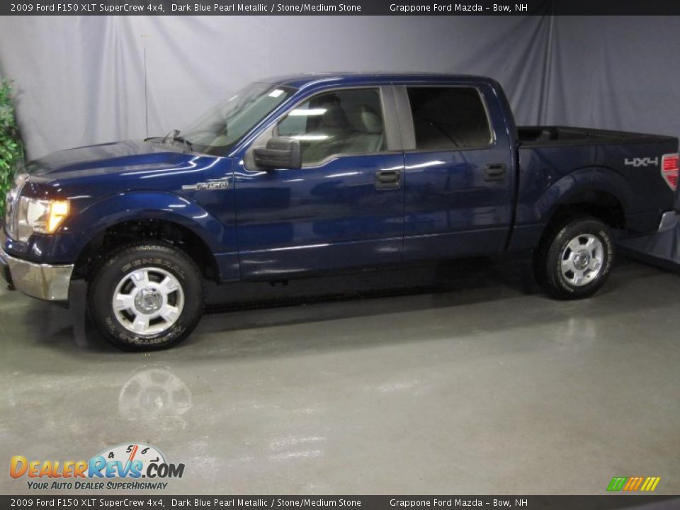 2009 Ford F150 XLT SuperCrew 4x4 Dark Blue Pearl Metallic / Stone/Medium Stone Photo #2