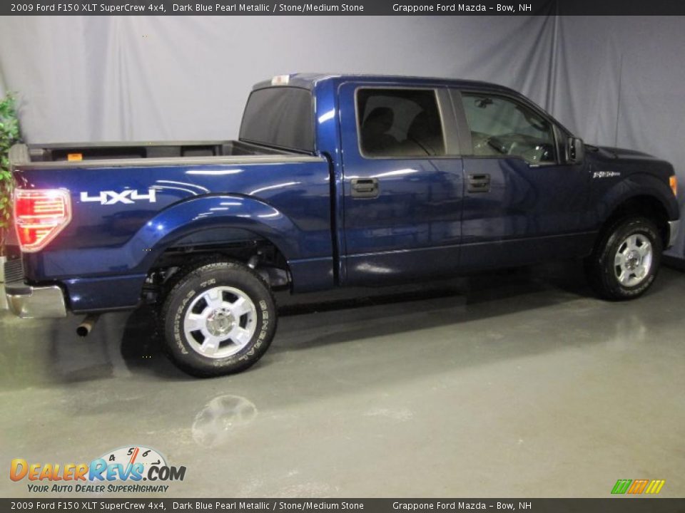 2009 Ford F150 XLT SuperCrew 4x4 Dark Blue Pearl Metallic / Stone/Medium Stone Photo #4