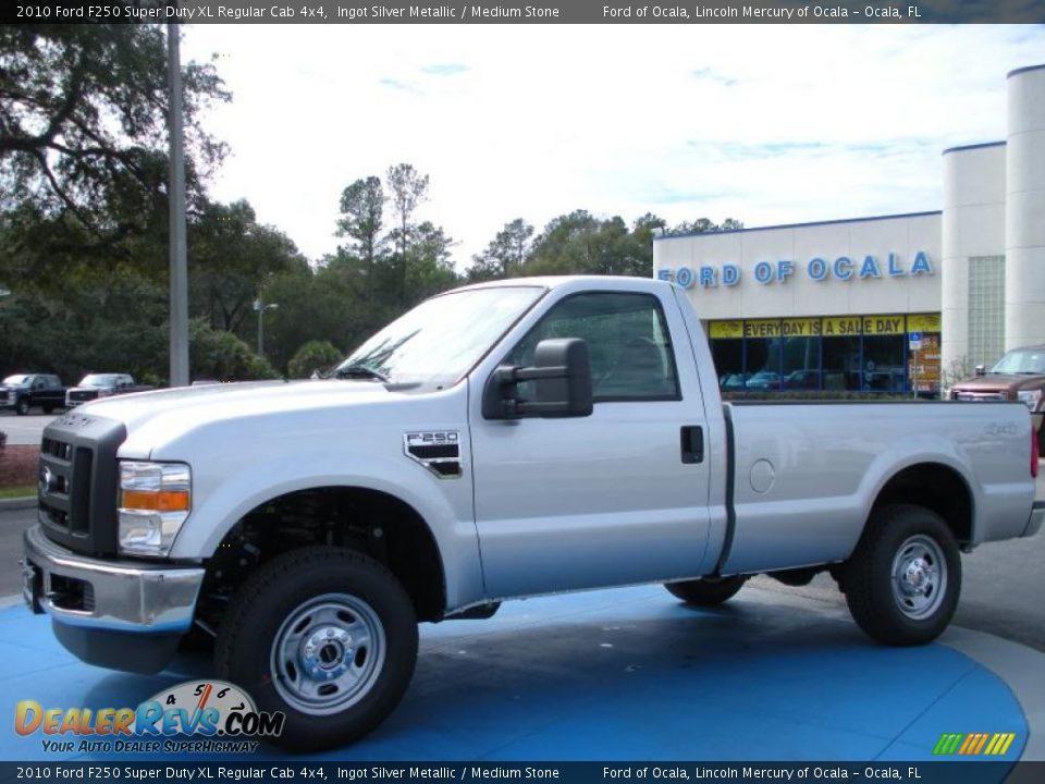 2010 Ford F250 Super Duty XL Regular Cab 4x4 Ingot Silver Metallic / Medium Stone Photo #1