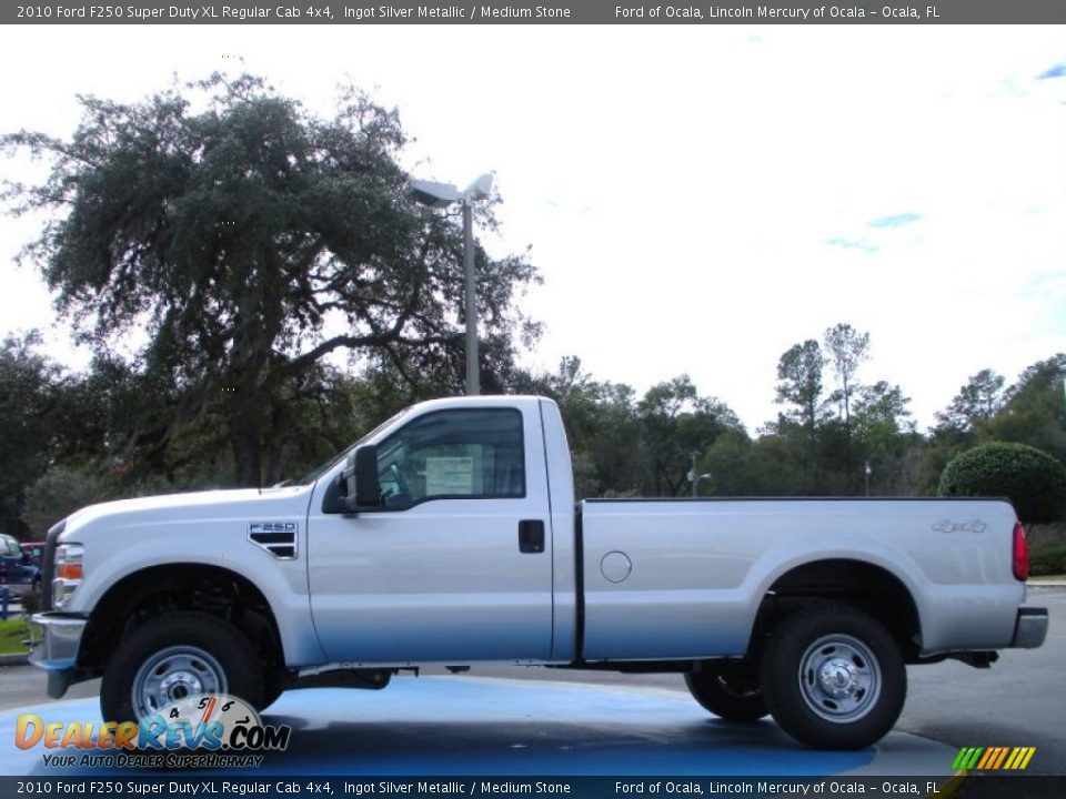 2010 Ford F250 Super Duty XL Regular Cab 4x4 Ingot Silver Metallic / Medium Stone Photo #2