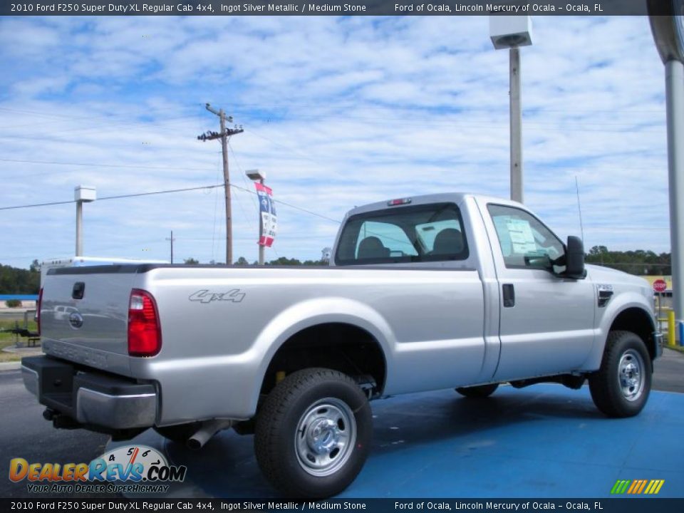 2010 Ford F250 Super Duty XL Regular Cab 4x4 Ingot Silver Metallic / Medium Stone Photo #3