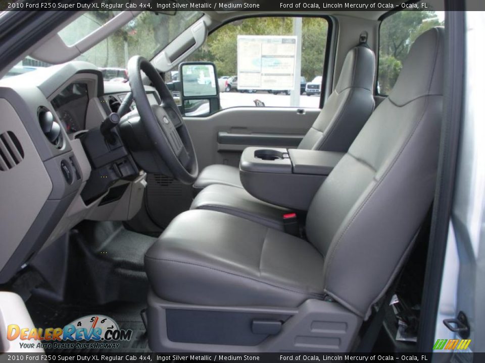 2010 Ford F250 Super Duty XL Regular Cab 4x4 Ingot Silver Metallic / Medium Stone Photo #5