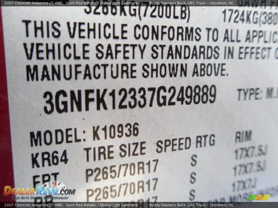 2007 Chevrolet Avalanche LT 4WD Sport Red Metallic / Ebony/Light Cashmere Photo #11