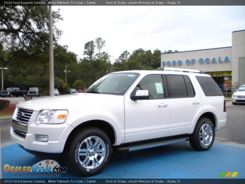 2010 Ford Explorer Limited White Platinum Tri-Coat / Camel Photo #1