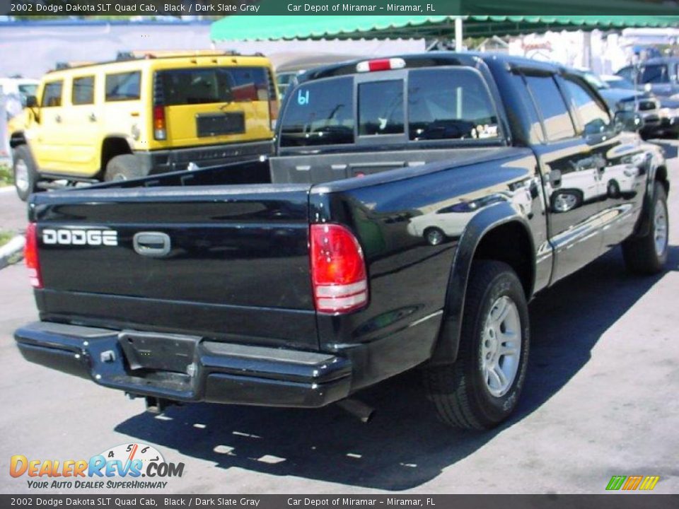2002 Dodge Dakota SLT Quad Cab Black / Dark Slate Gray Photo #3