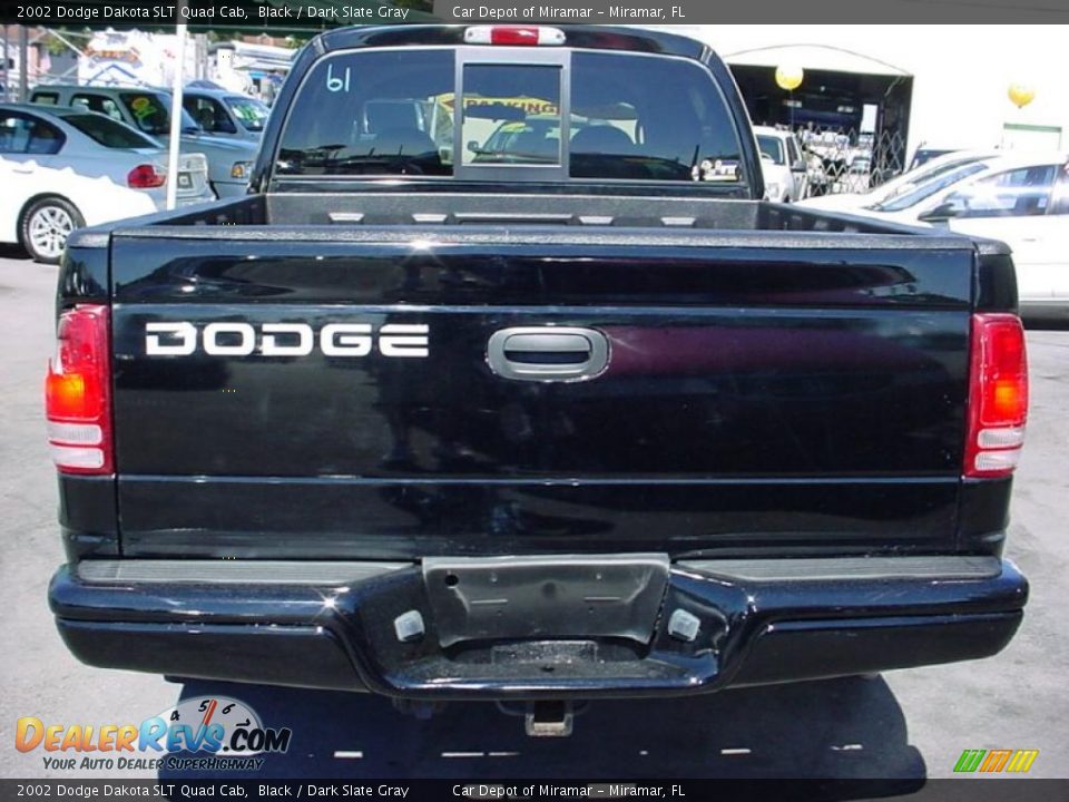2002 Dodge Dakota SLT Quad Cab Black / Dark Slate Gray Photo #4