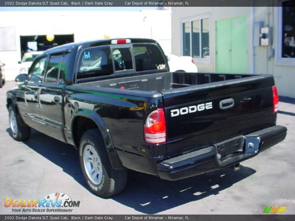2002 Dodge Dakota SLT Quad Cab Black / Dark Slate Gray Photo #6