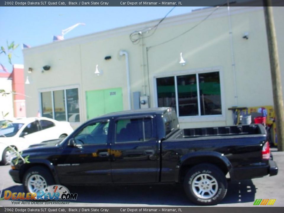 2002 Dodge Dakota SLT Quad Cab Black / Dark Slate Gray Photo #7