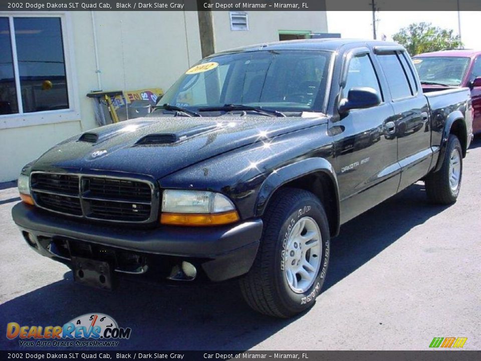 2002 Dodge Dakota SLT Quad Cab Black / Dark Slate Gray Photo #8