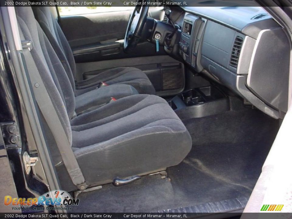2002 Dodge Dakota SLT Quad Cab Black / Dark Slate Gray Photo #12