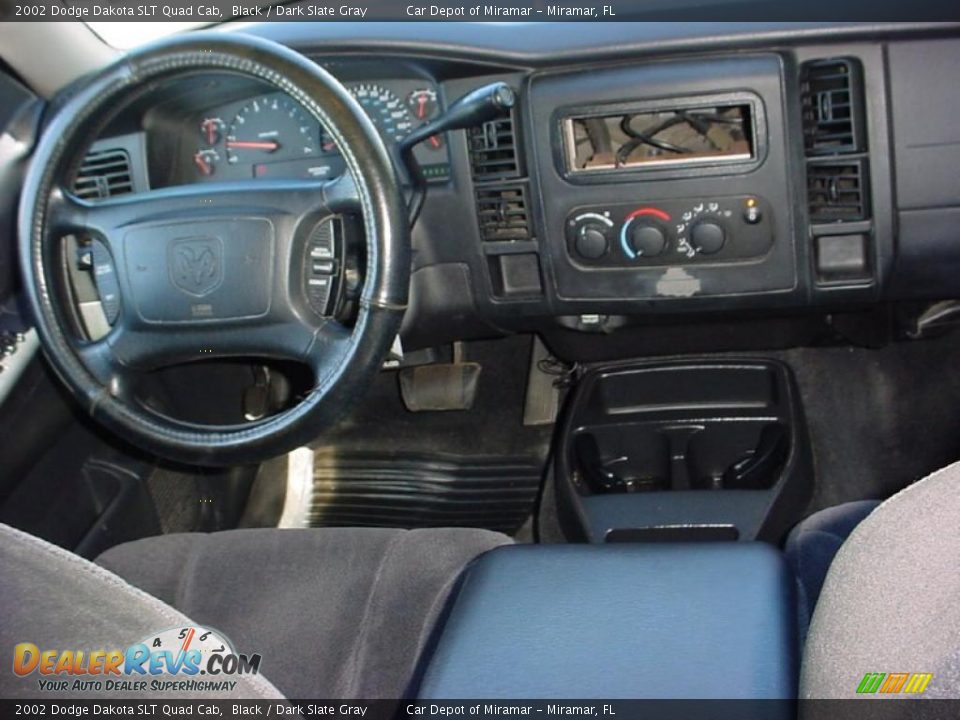 2002 Dodge Dakota SLT Quad Cab Black / Dark Slate Gray Photo #14