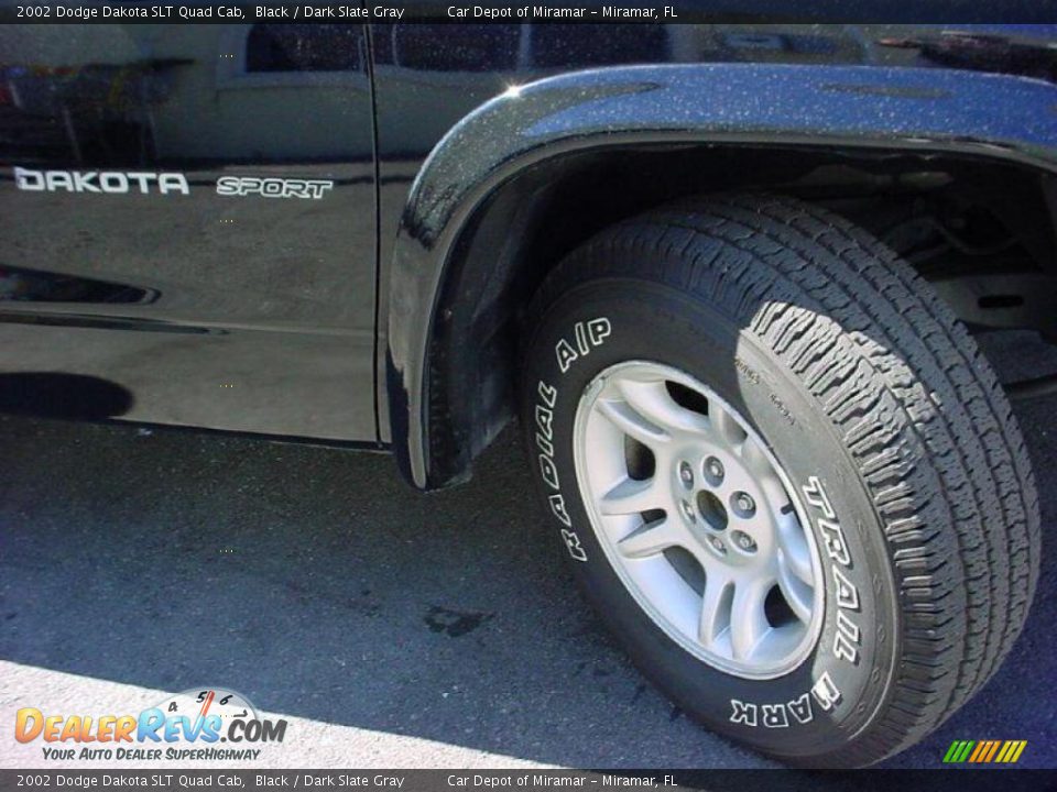 2002 Dodge Dakota SLT Quad Cab Black / Dark Slate Gray Photo #15