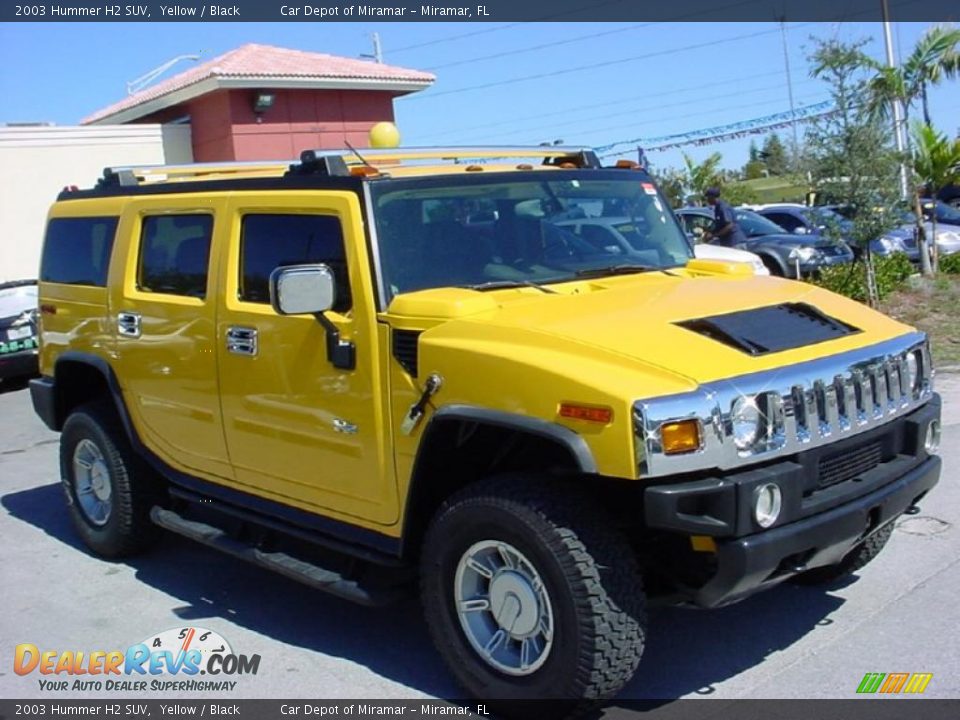 2003 Hummer H2 SUV Yellow / Black Photo #1