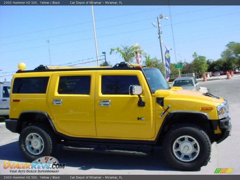 2003 Hummer H2 SUV Yellow / Black Photo #2