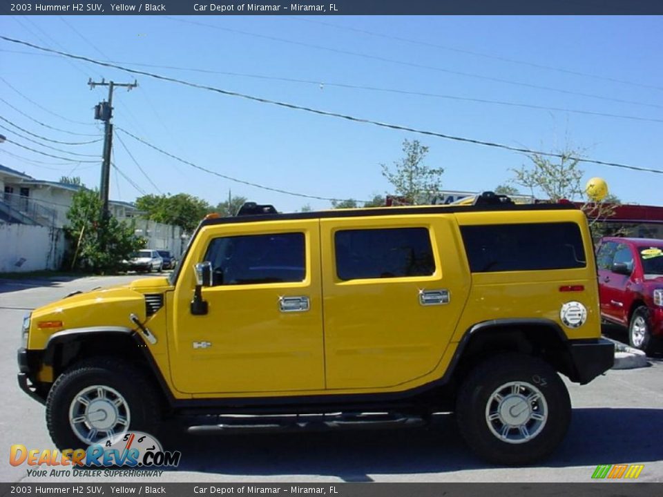 2003 Hummer H2 SUV Yellow / Black Photo #6
