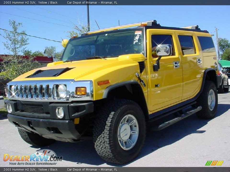 2003 Hummer H2 SUV Yellow / Black Photo #7