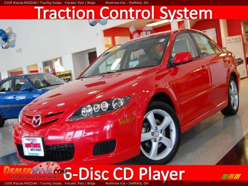 2008 Mazda MAZDA6 i Touring Sedan Volcanic Red / Beige Photo #1