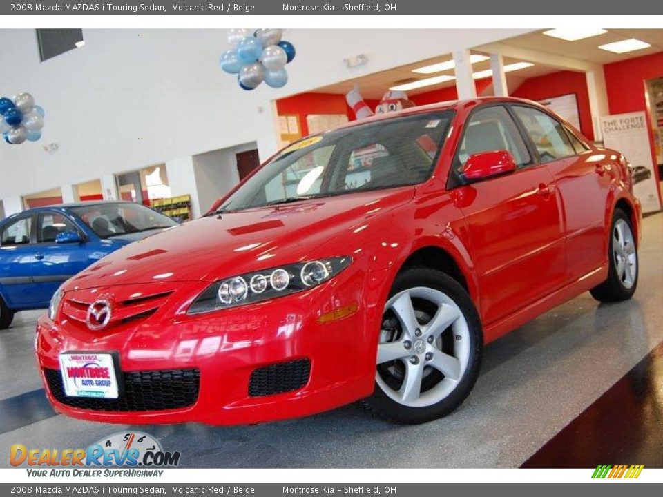 2008 Mazda MAZDA6 i Touring Sedan Volcanic Red / Beige Photo #2