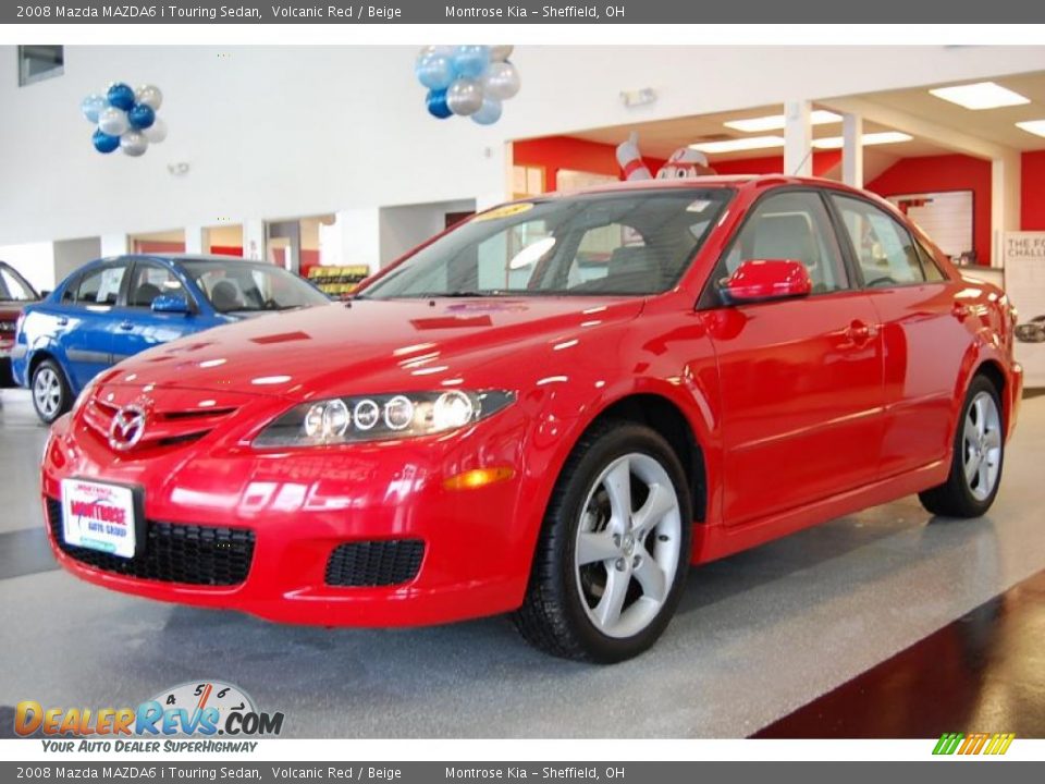 2008 Mazda MAZDA6 i Touring Sedan Volcanic Red / Beige Photo #3