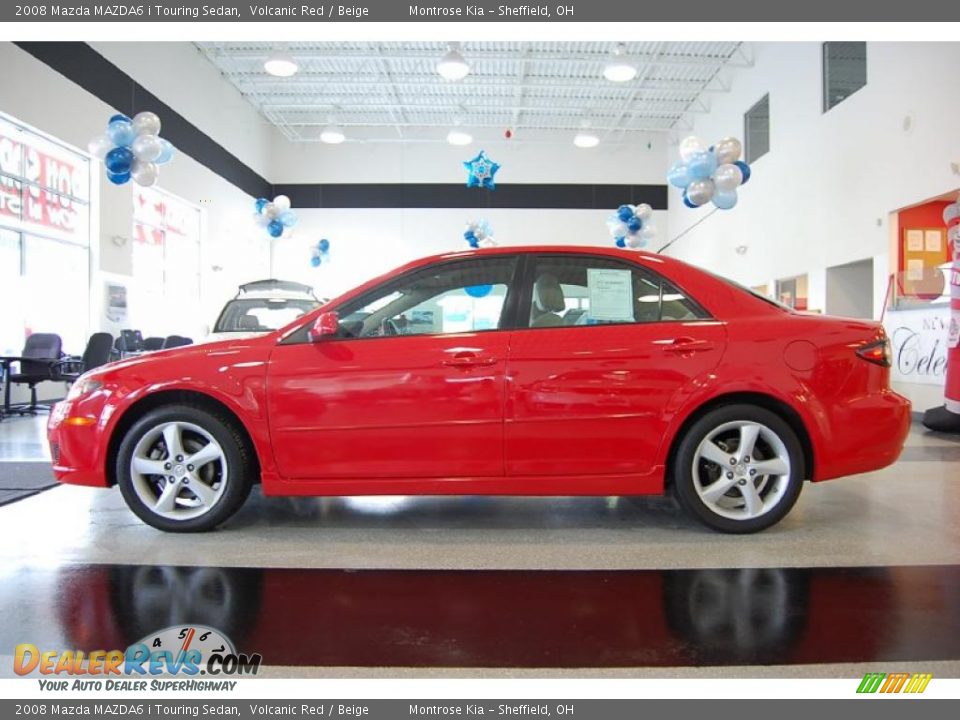 2008 Mazda MAZDA6 i Touring Sedan Volcanic Red / Beige Photo #4