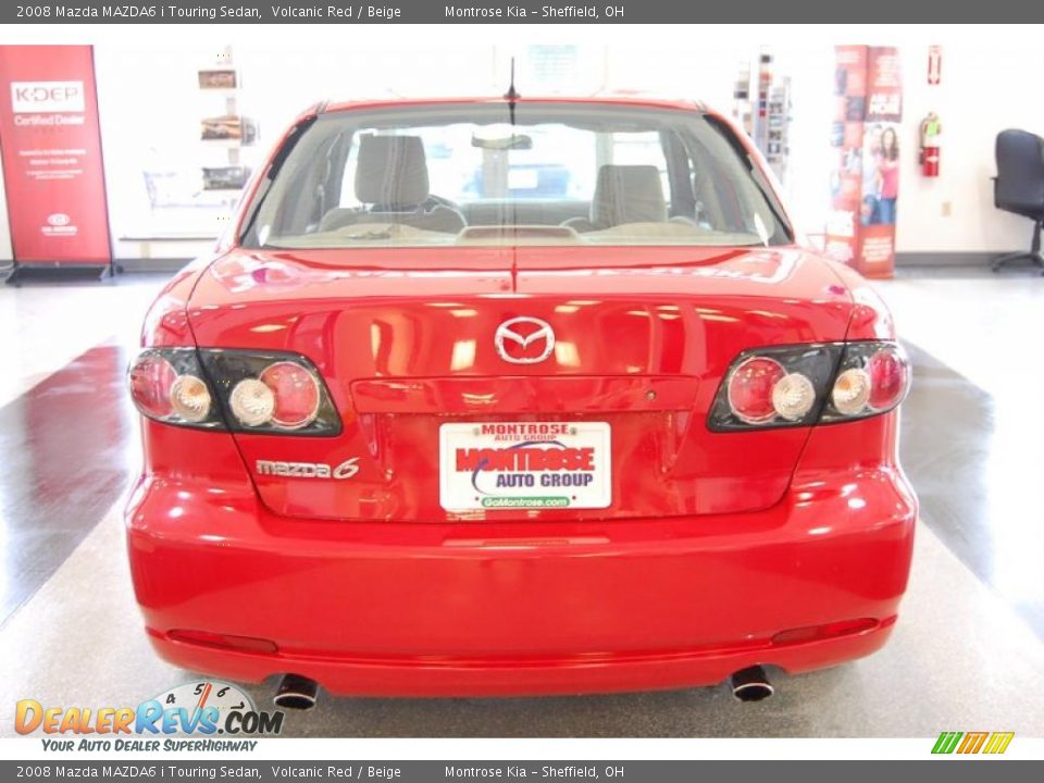 2008 Mazda MAZDA6 i Touring Sedan Volcanic Red / Beige Photo #6
