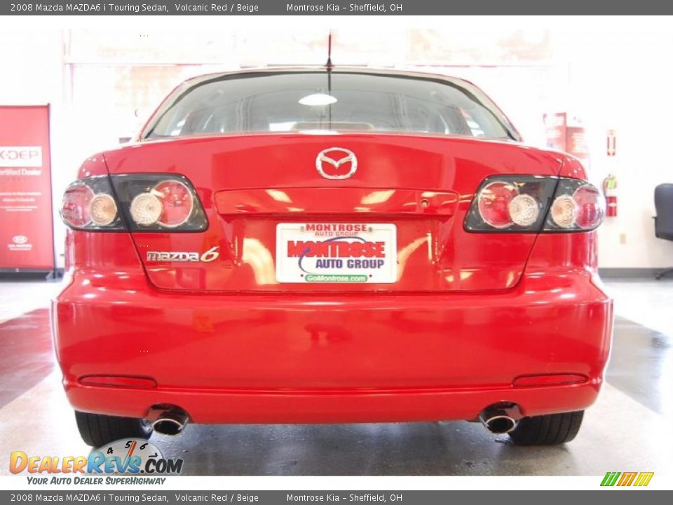 2008 Mazda MAZDA6 i Touring Sedan Volcanic Red / Beige Photo #7