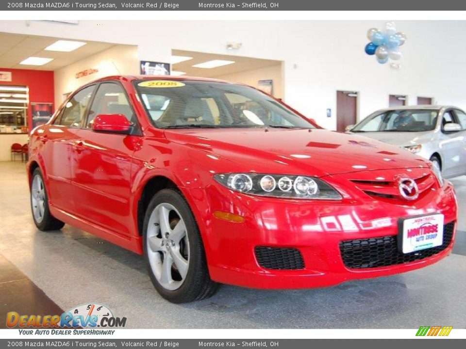 2008 Mazda MAZDA6 i Touring Sedan Volcanic Red / Beige Photo #10