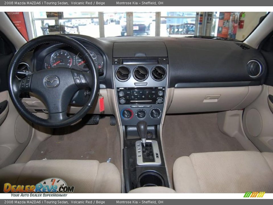 2008 Mazda MAZDA6 i Touring Sedan Volcanic Red / Beige Photo #13