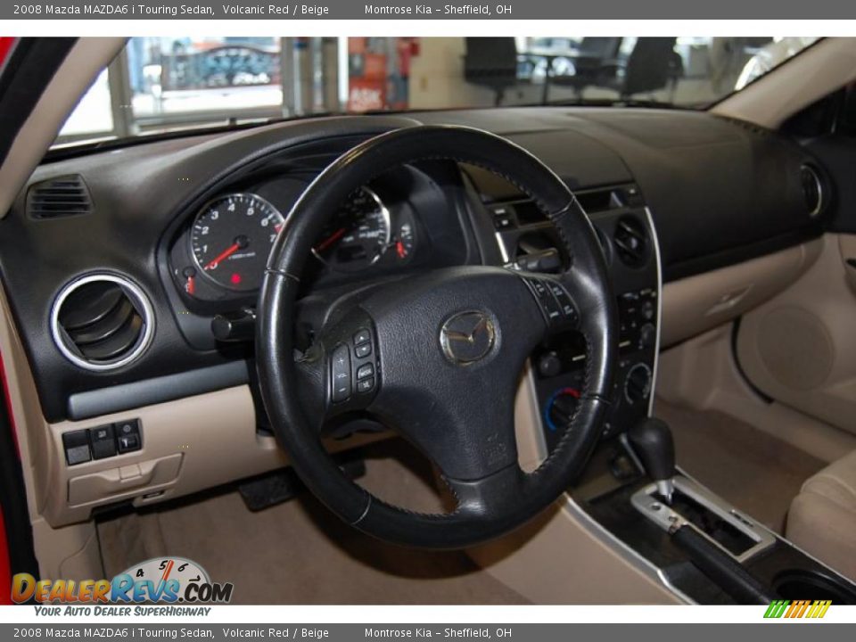 2008 Mazda MAZDA6 i Touring Sedan Volcanic Red / Beige Photo #14