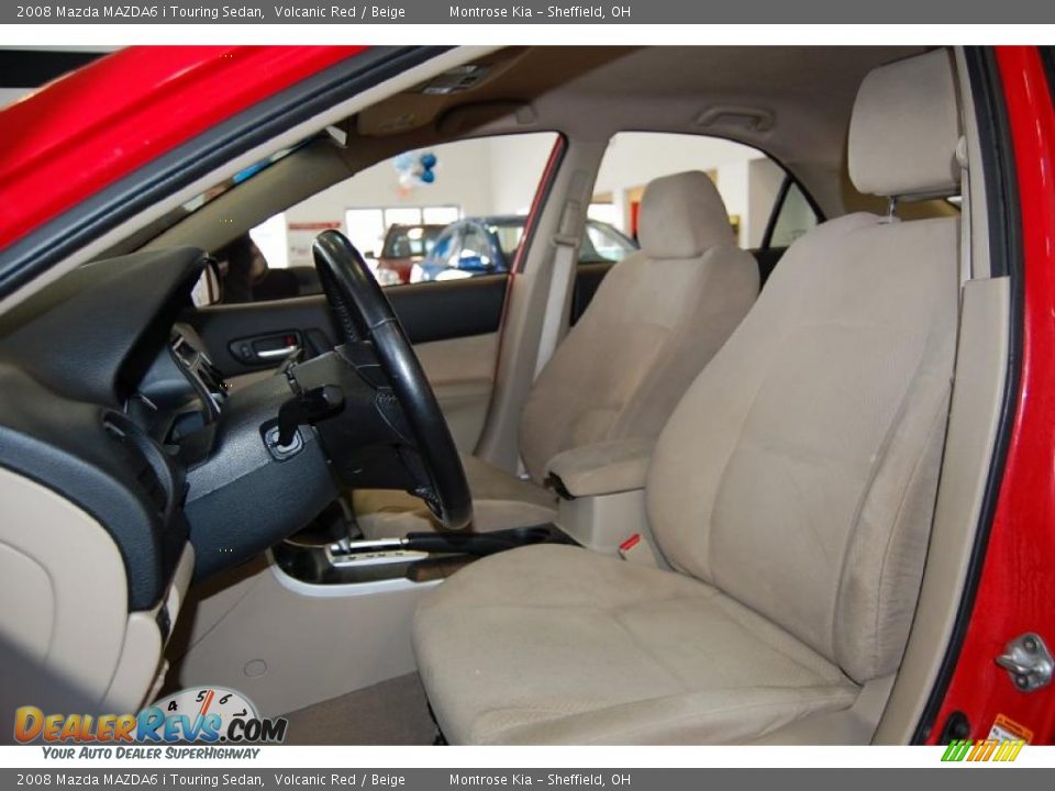 2008 Mazda MAZDA6 i Touring Sedan Volcanic Red / Beige Photo #16