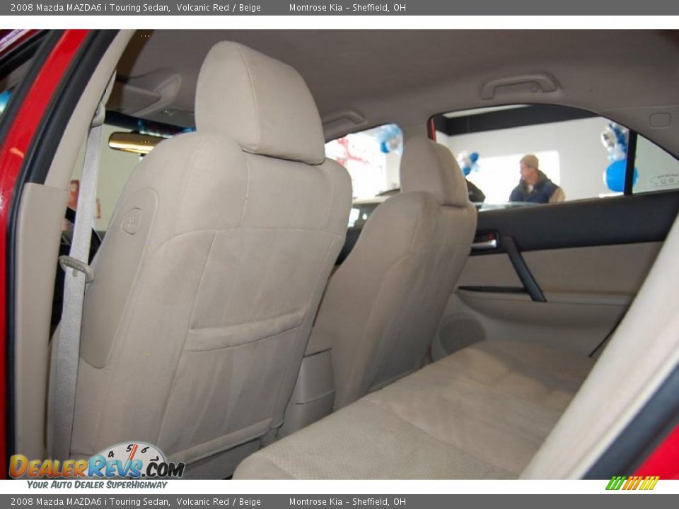 2008 Mazda MAZDA6 i Touring Sedan Volcanic Red / Beige Photo #18
