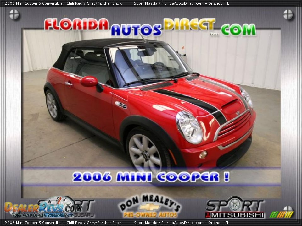 2006 Mini Cooper S Convertible Chili Red / Grey/Panther Black Photo #1