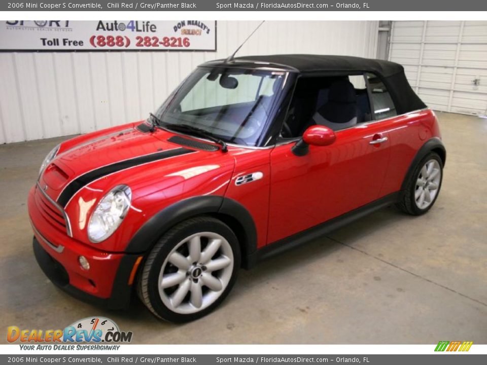 2006 Mini Cooper S Convertible Chili Red / Grey/Panther Black Photo #4