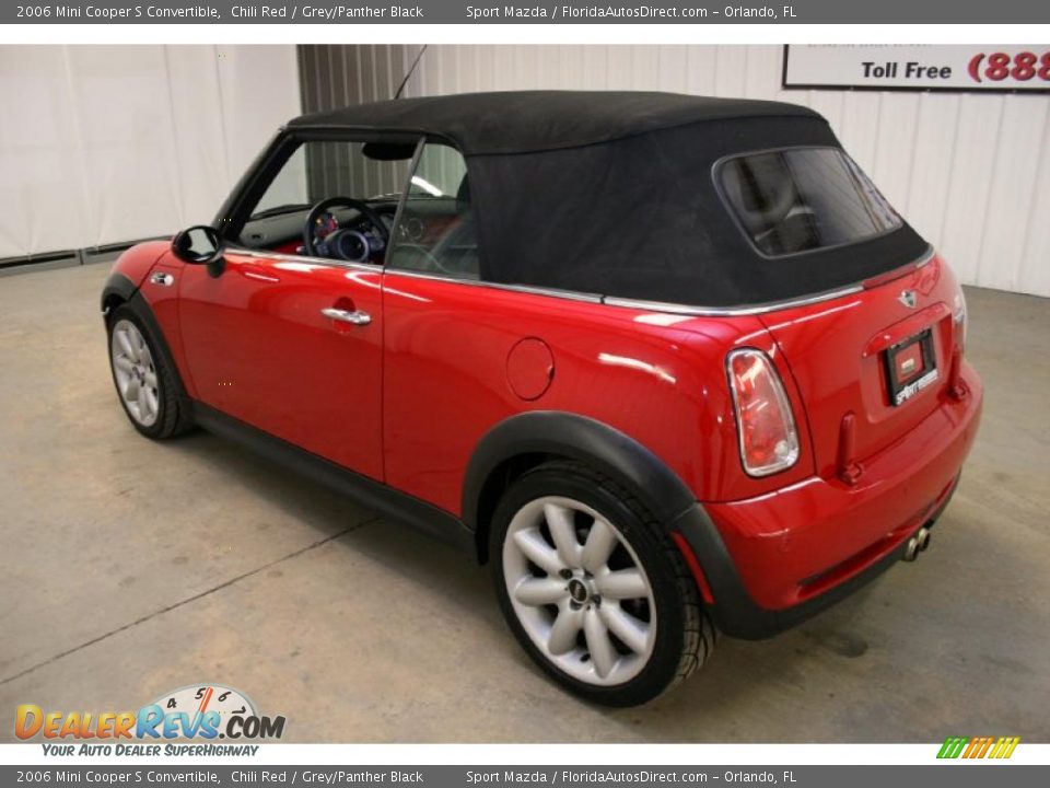 2006 Mini Cooper S Convertible Chili Red / Grey/Panther Black Photo #7