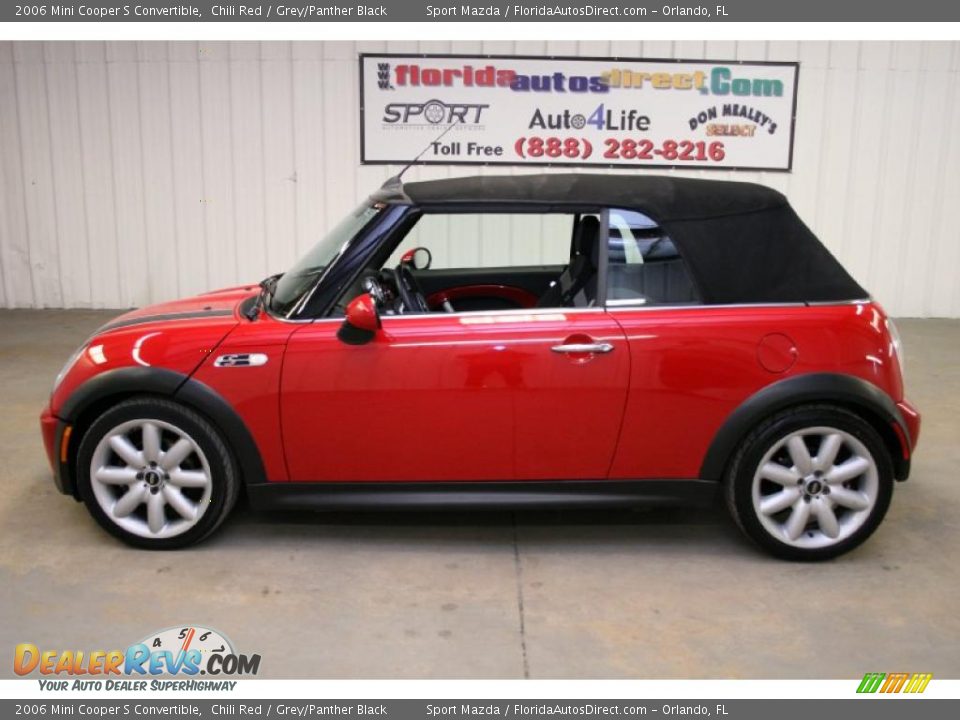 2006 Mini Cooper S Convertible Chili Red / Grey/Panther Black Photo #8