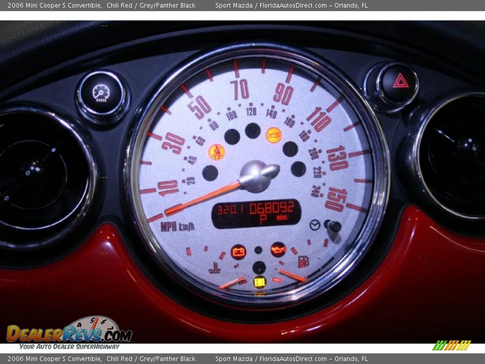 2006 Mini Cooper S Convertible Chili Red / Grey/Panther Black Photo #28