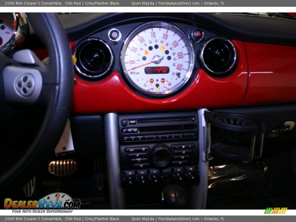 2006 Mini Cooper S Convertible Chili Red / Grey/Panther Black Photo #31