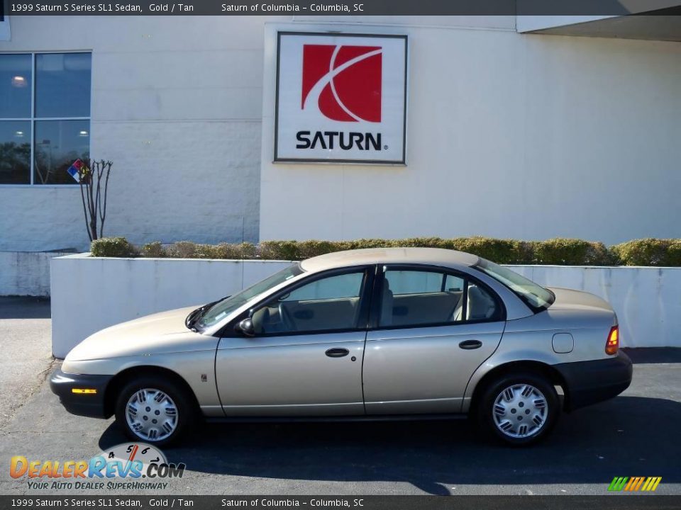 1999 Saturn S Series SL1 Sedan Gold / Tan Photo #1