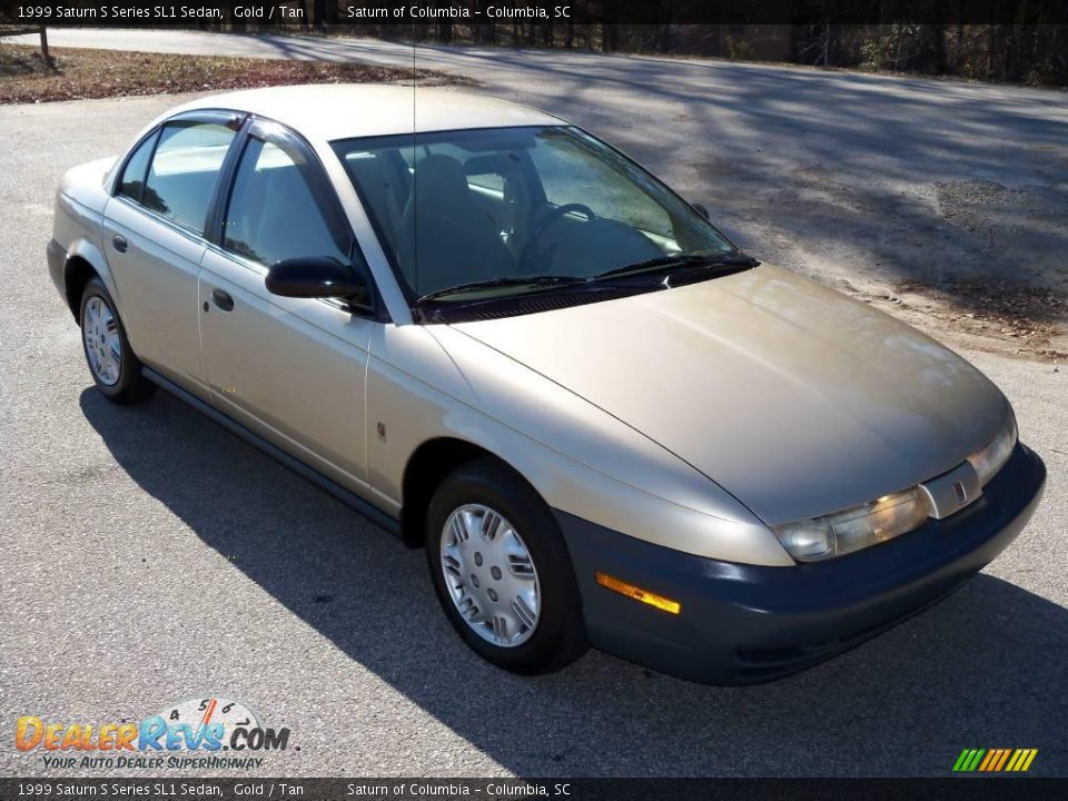 1999 Saturn S Series SL1 Sedan Gold / Tan Photo #11