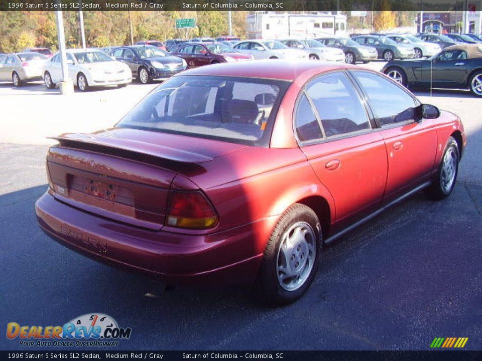 1996 Saturn S Series SL2 Sedan Medium Red / Gray Photo #5